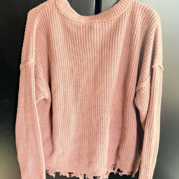 Distressed pink plus size cardigan - Picture 6 of 6